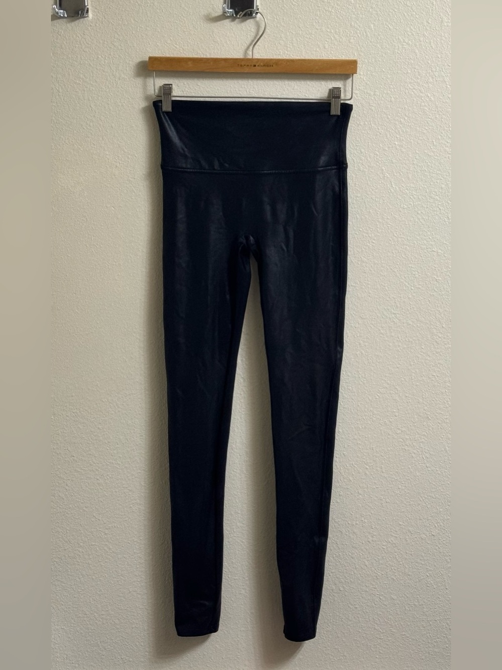 Spanx Faux Leather High Rise Leggings Black Size Large Tall (L/G Tall)